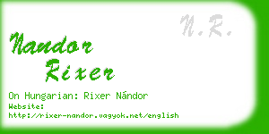 nandor rixer business card