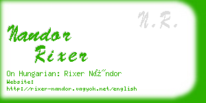 nandor rixer business card